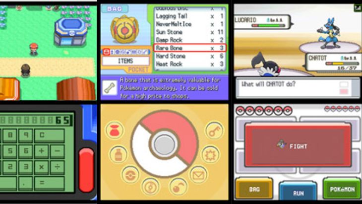 Pokemon Diamond screenshots view.