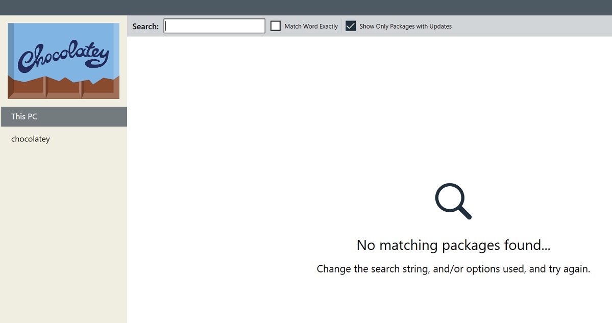 Show only packages with updates in Chocolatey GUI's package search. 