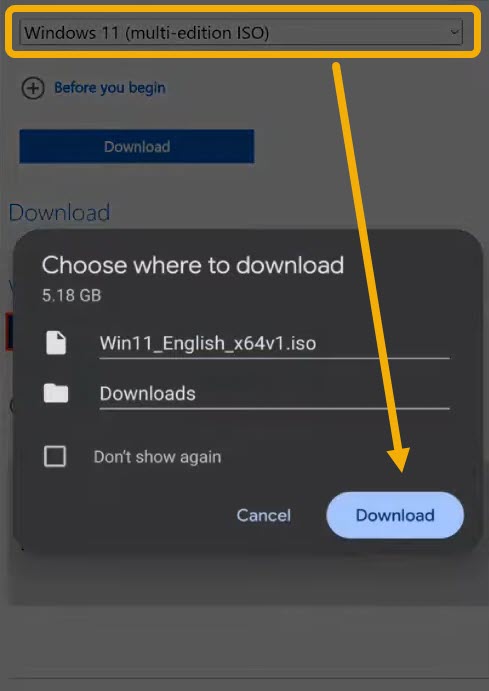 Downloading ISO file on Android.