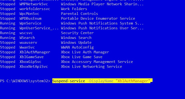 Essential Powershell Commands Suspend Service