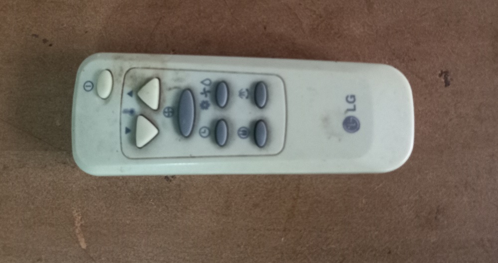 Old outdated remote to be replaced by IR blaster device.