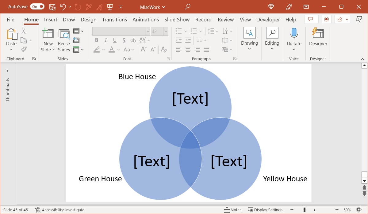 Inserted text box labels in PowerPoint