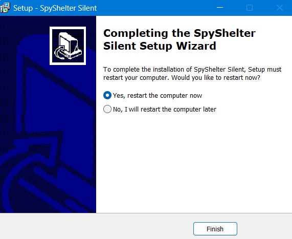 SpyShelter Silent wizard installation done.
