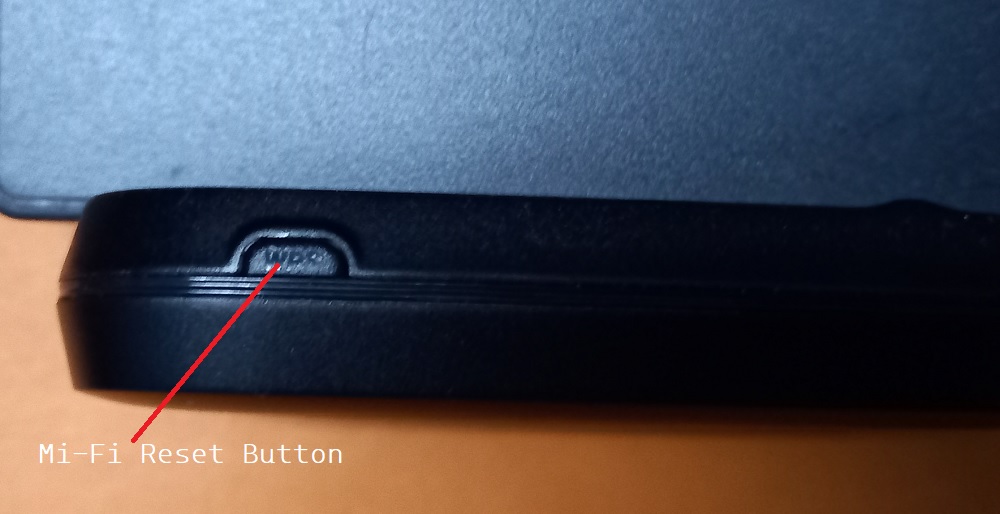 Mi-Fi reset button on its back panel.