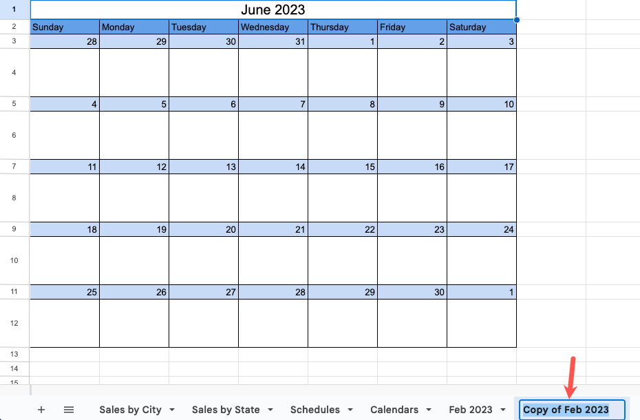 Monthly calendar duplicated