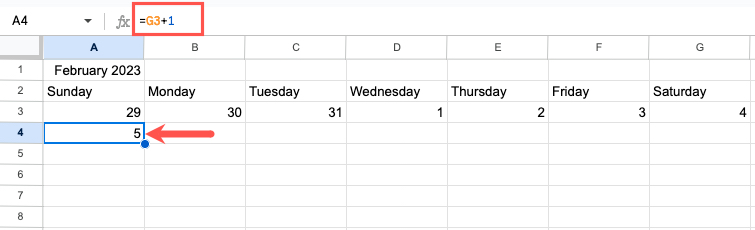 Plus 1 formula for the next row