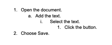 Multilevel list in Google Docs