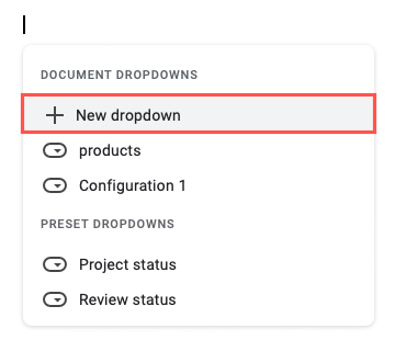New Dropdown in the Dropdown menu