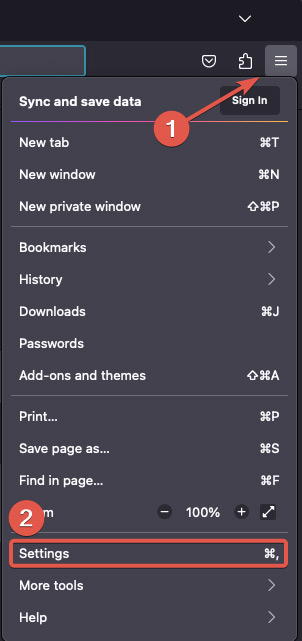 Playback Go To Firefox Settings