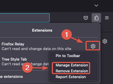 Playback Manage Firefox Extensions