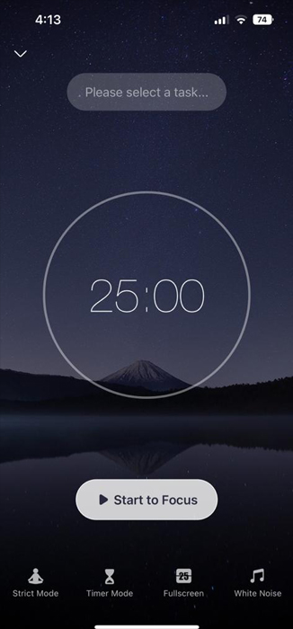 Pomodoro Timer App Focus To Do Timer Start Page
