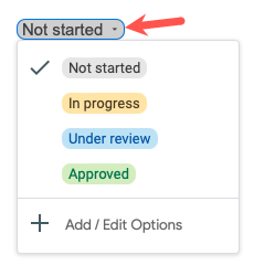 Preset dropdown in Google Docs