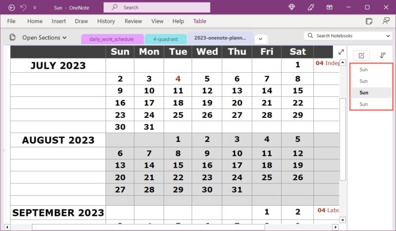 Quarterly Planner template pages