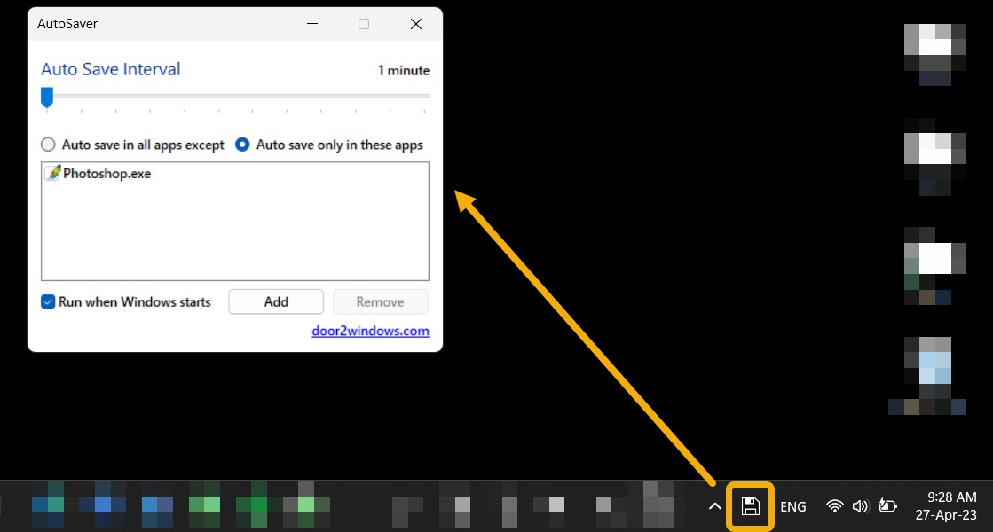 Autosaver tool app icon.