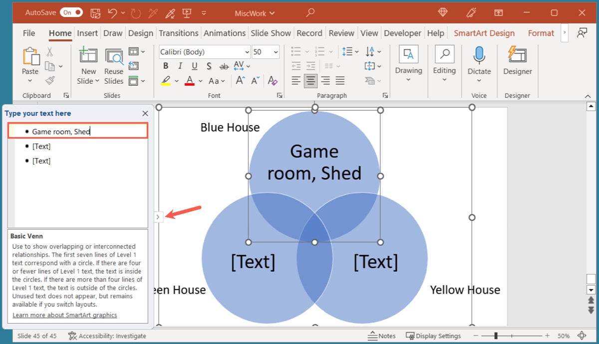 Text Pane in PowerPoint