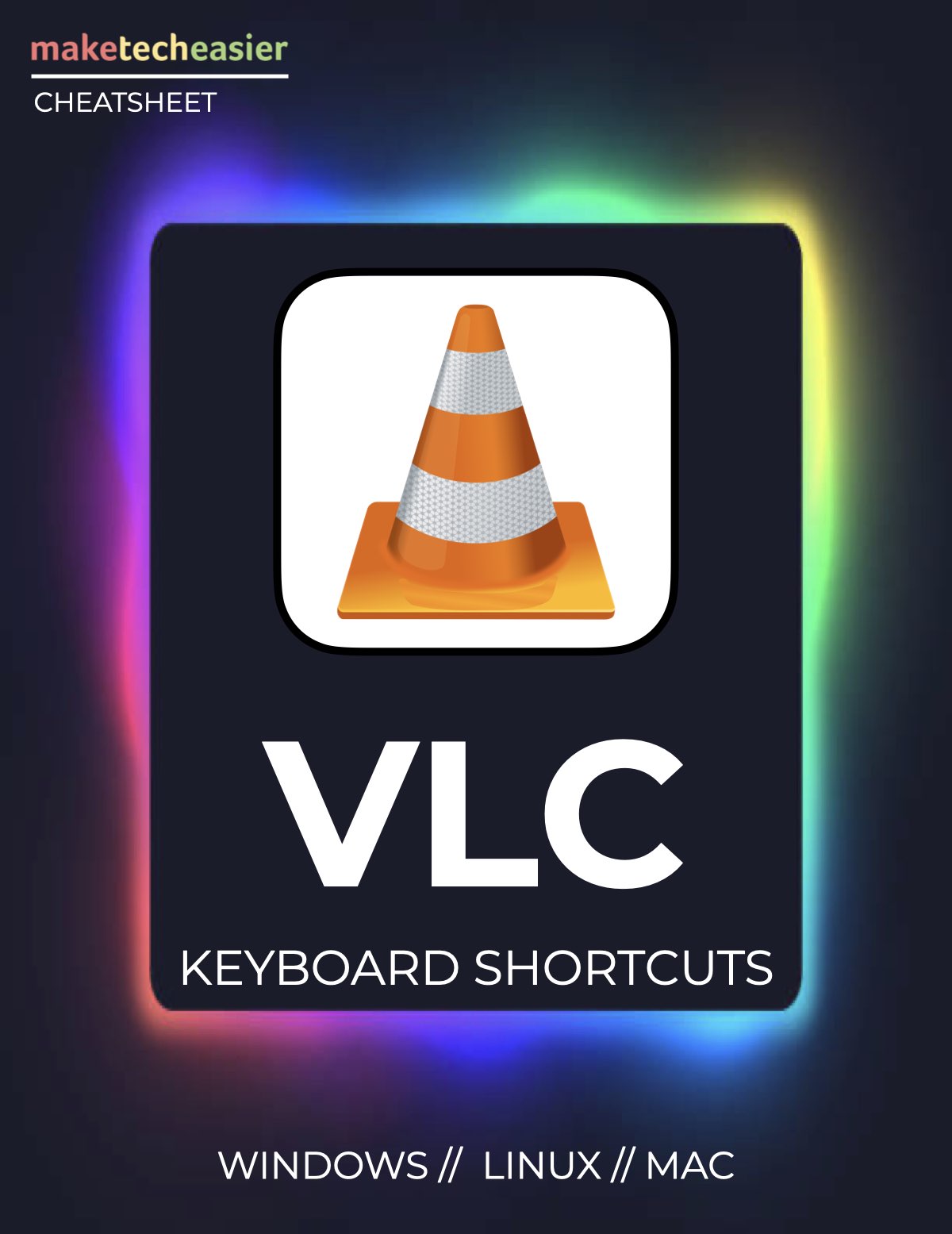 VLC Keyboard Shortcuts Cheatsheet Download