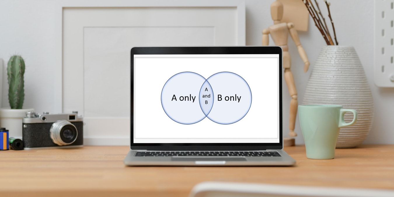 Venn diagram on a laptop
