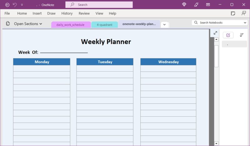 Weekly Planner template from Calendar Labs