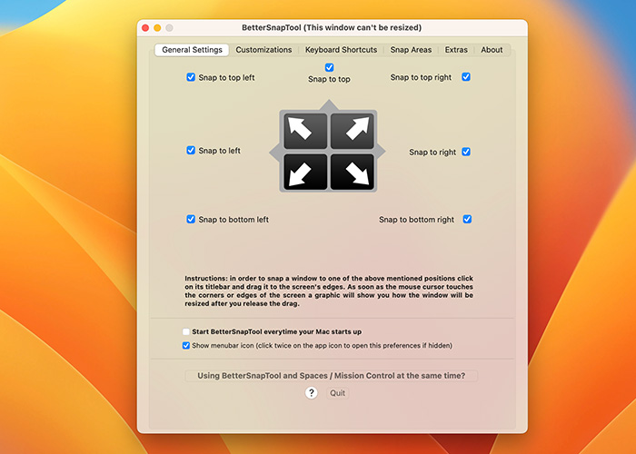 Window Manager Apps Bettersnaptool General Preferences