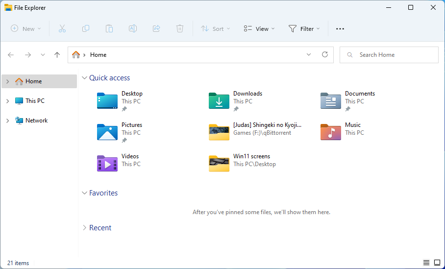 File Explorer view in Windows 11.