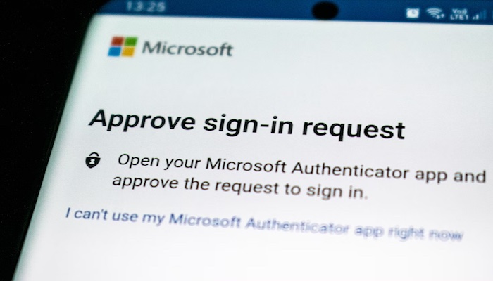 Request to approve sign-in request via Microsoft Authenticator app.