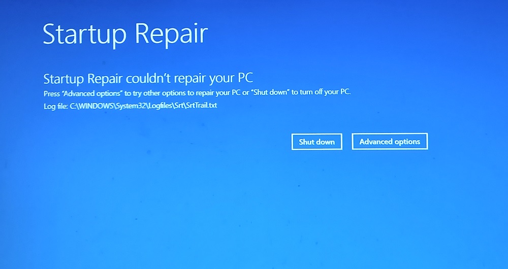 Startup Repair failure in Windows 11 PC. 