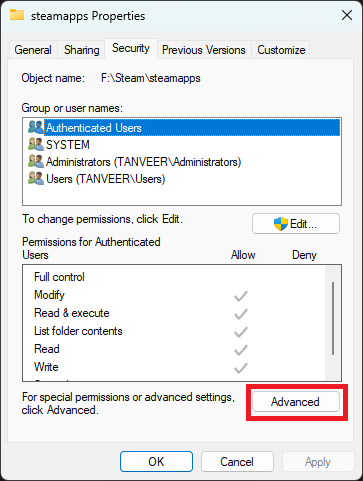 Click "Advanced" button to add more users. 