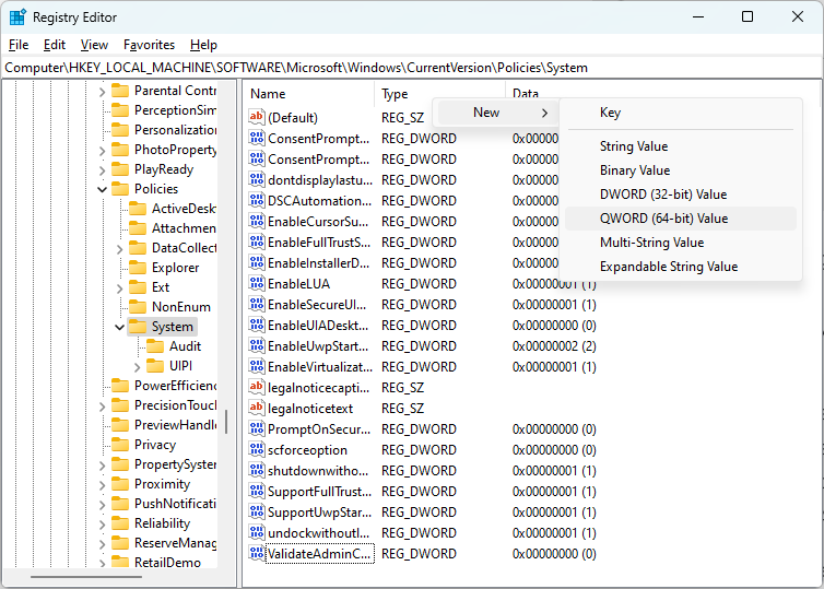 Renaming key in Registry Editor.