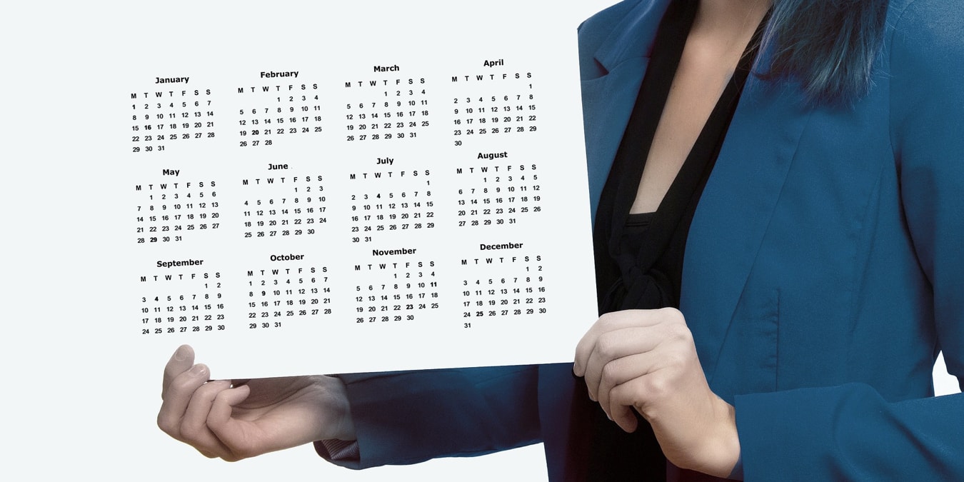 Woman holding a calendar