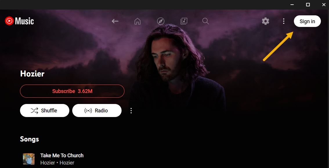 Sign in with your Google account in YTMDesktop app. 