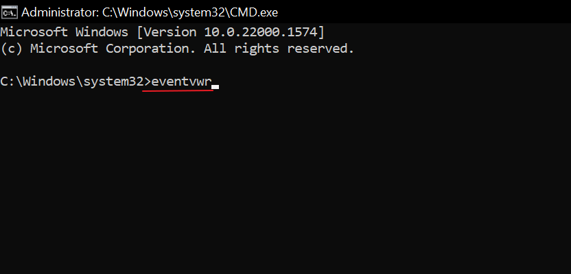Typing command in Command Prompt. 