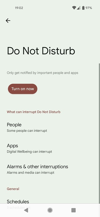 DND option in Digital Wellbeing. 