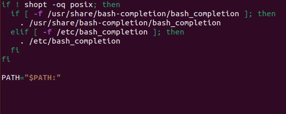 A screenshot showing the PATH variable referencing itself.