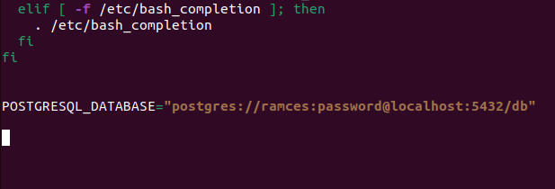 A screenshot showing a custom environment variable.