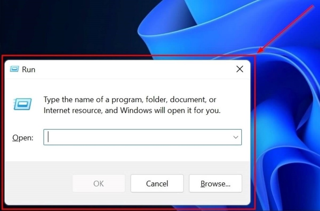 Opening Run dialog in Windows. 