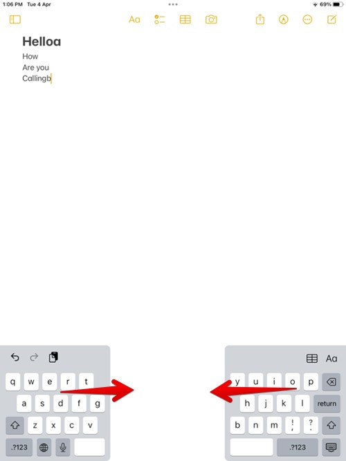 Ipad Split Keyboard Off