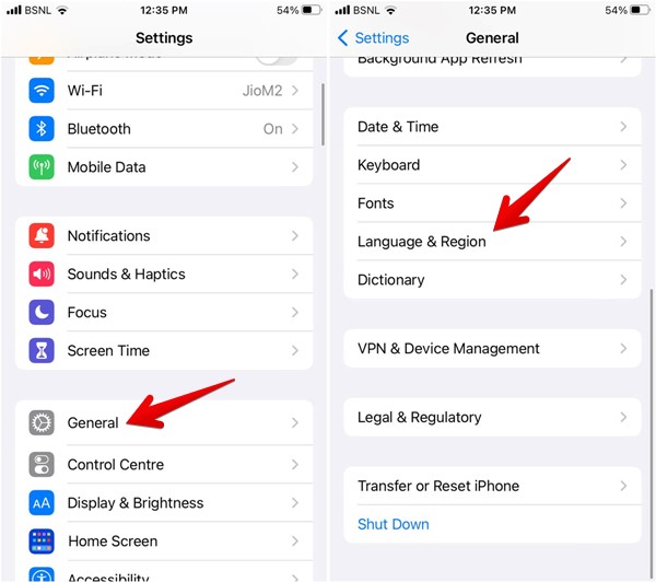 Iphone General Settings