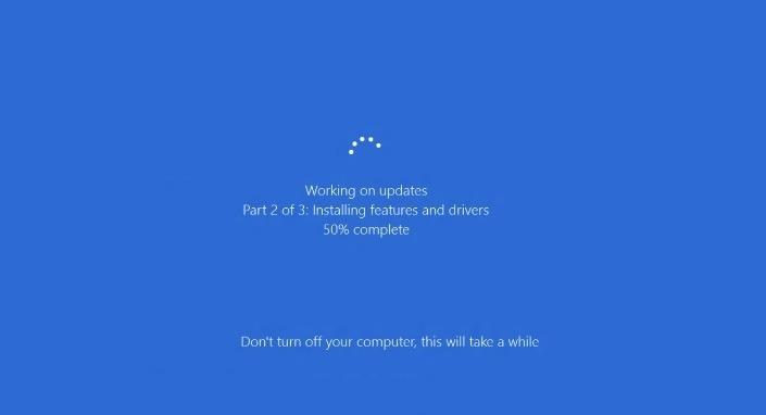 Windows Blue screen stuck with ongoing update not moving. 