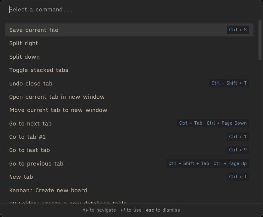 Obsidian Ctrl P Command Palette