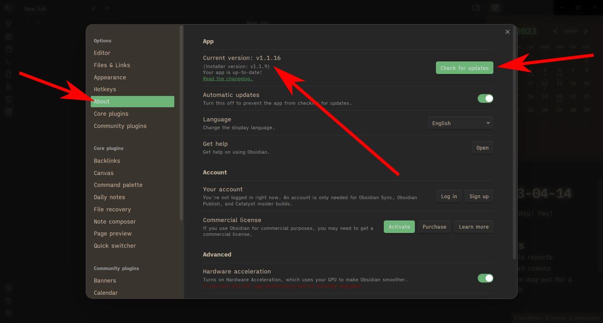 Obsidian How To Find Version Current Version V1 1 16