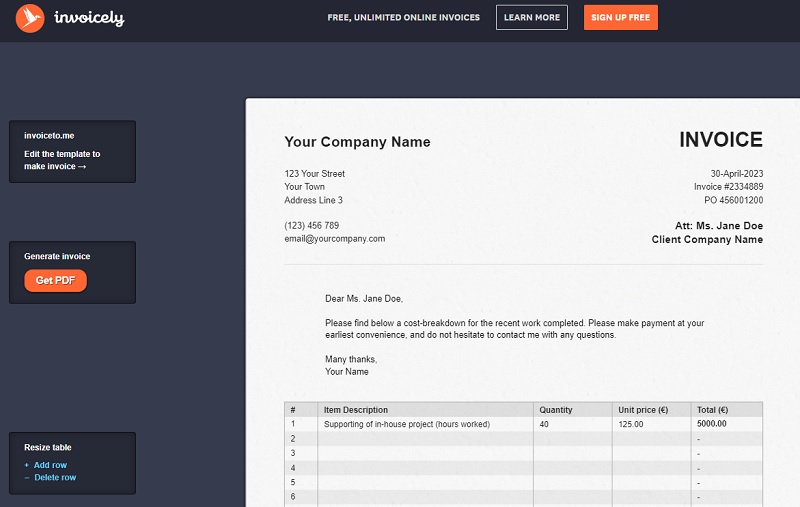 Online Tools To Create Invoices For Free Invoicely
