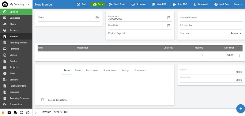 Online Tools To Create Invoices For Free Invoiceninja