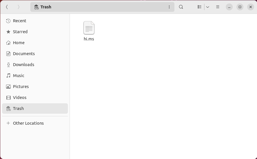 An image showing Linux's trash folder.