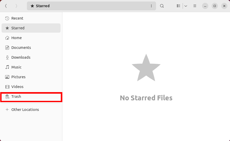A picture showing the Trash folder in Linux.