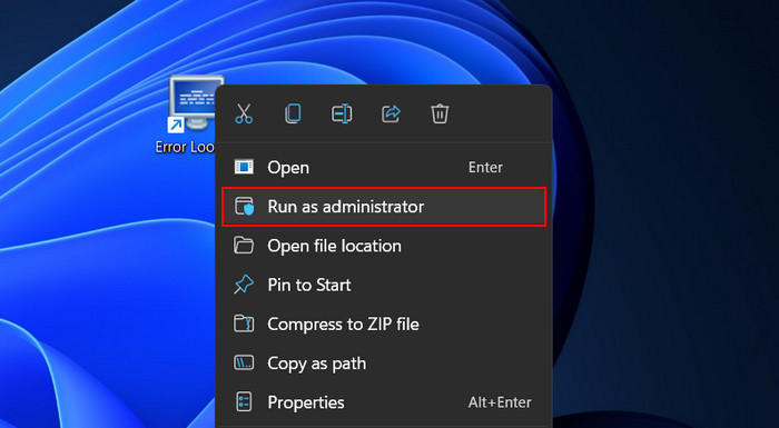 Click on "Run as administrator" from context menu.