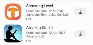 Redownloading apps on Samsung phone via Galaxy Store app.