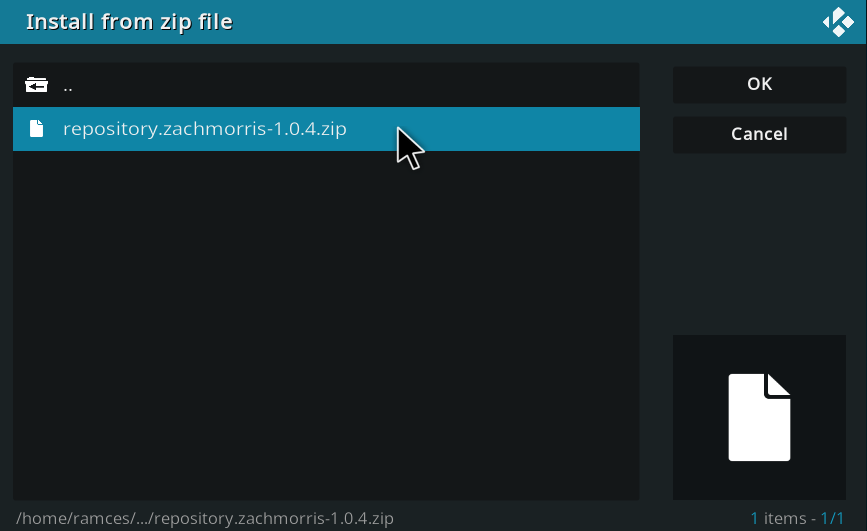 Kodi With Iagl Adding Iagl Repository A picture of Kodi's file picker menu.