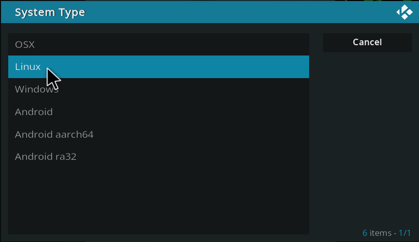 A picture showing the System Type prompt for Retroarch.
