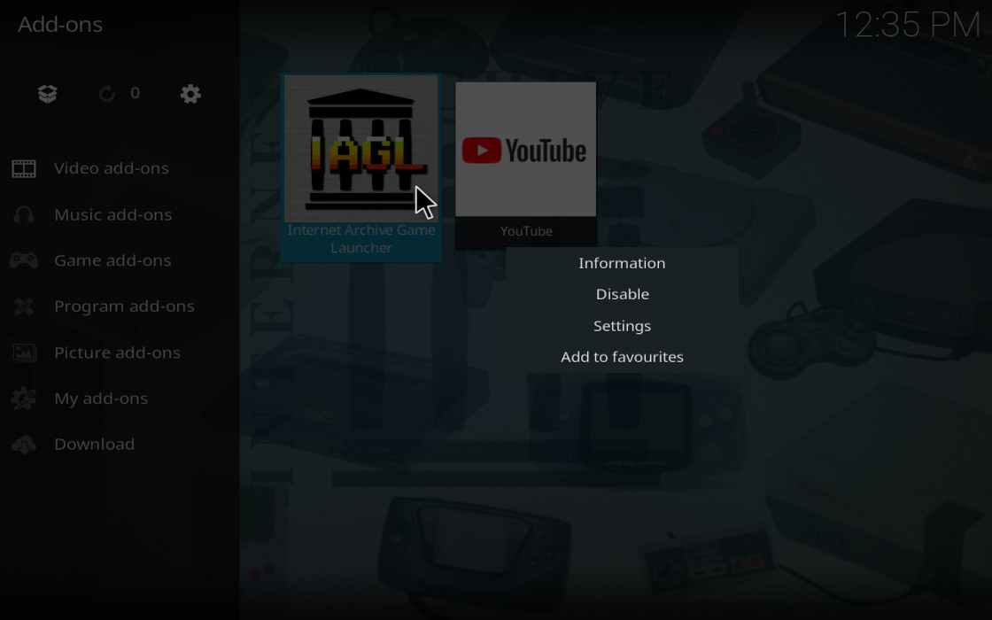 A picture showing IAGL's context menu.