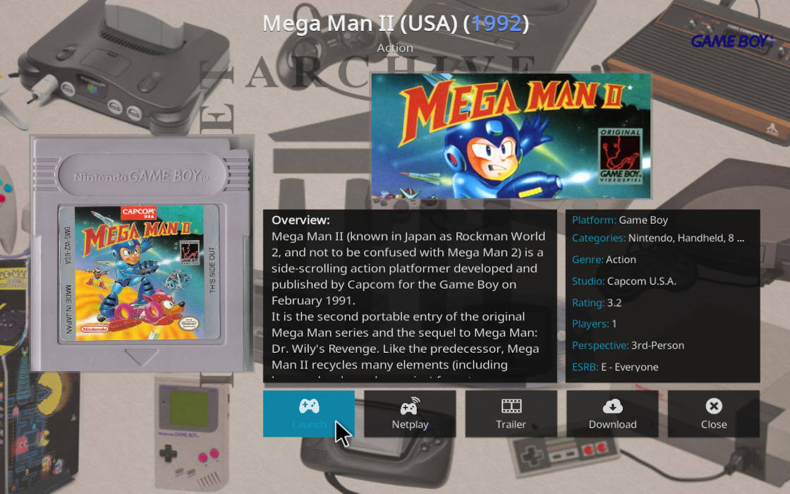 Kodi With Iagl Game Launching A picture showing IAGL's game launcher.